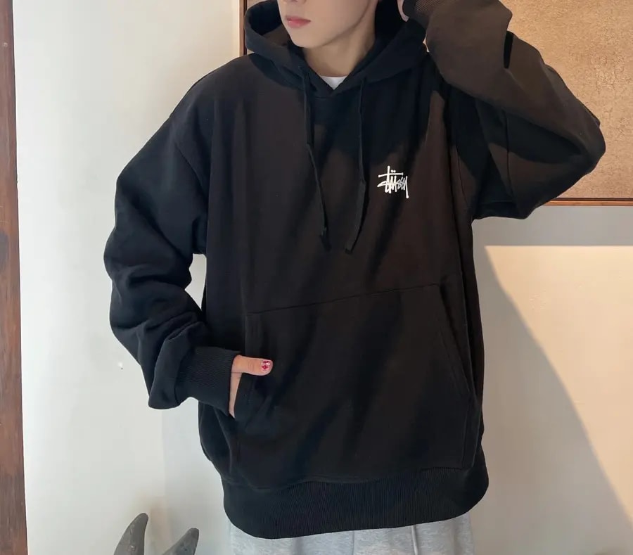 Áo Stussy Basic SS22 Hoodie 'Black' — ảnh 3