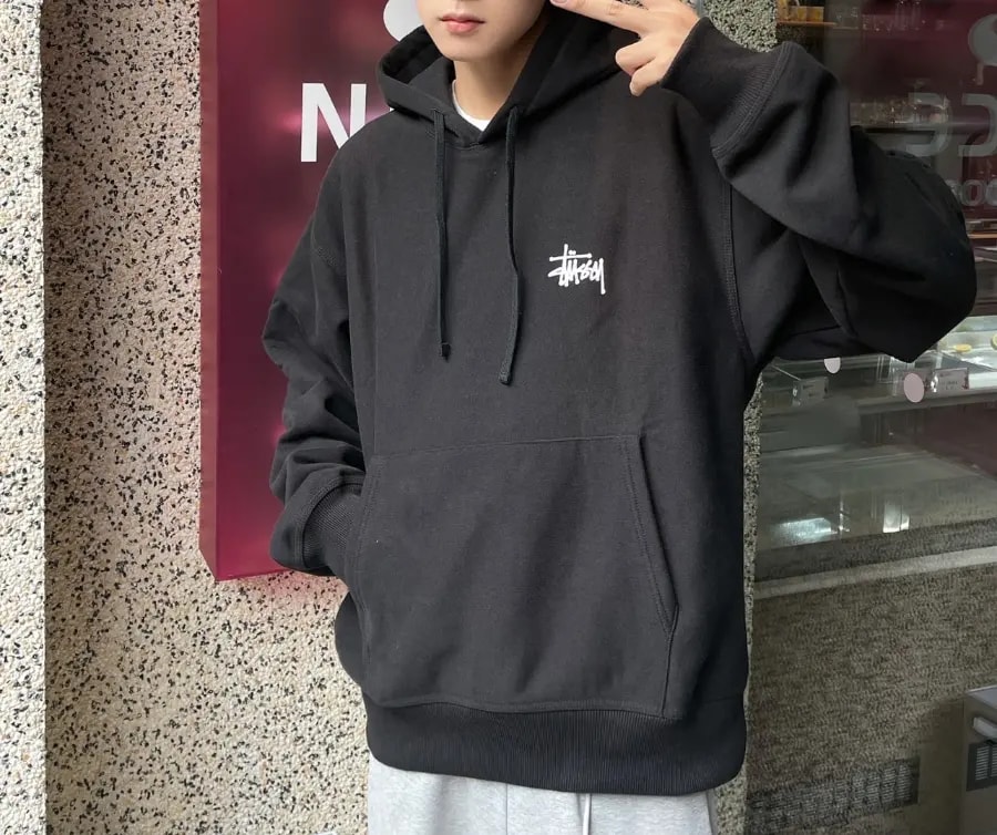 Áo Stussy Basic SS22 Hoodie 'Black' — ảnh 2