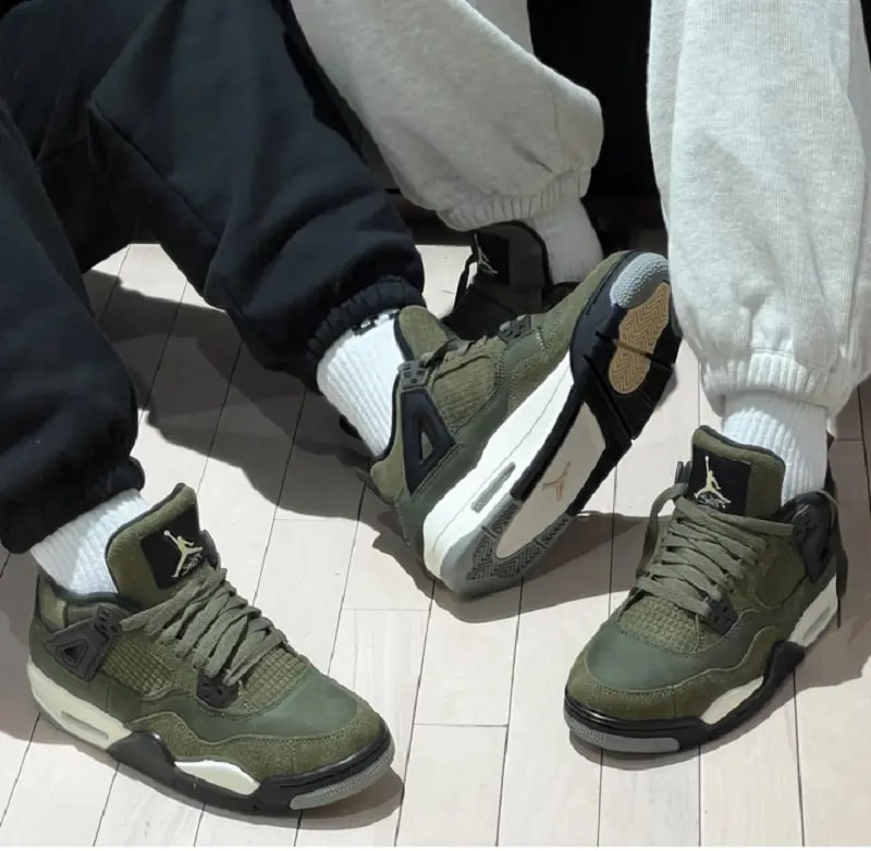 Giày Nike Air Jordan 4 Retro SE GS 'Craft - Olive' FB9928-200 — ảnh 4