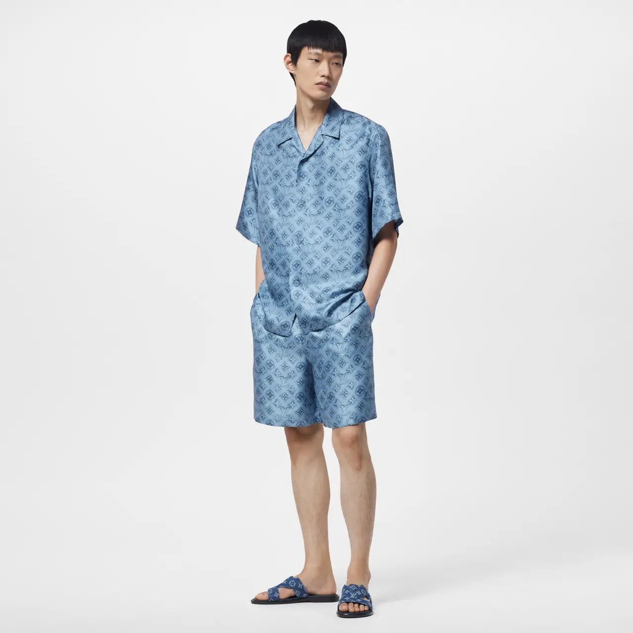 Dép Louis Vuitton LV Oasis Mules 'Blue' 1AC69P — ảnh 2