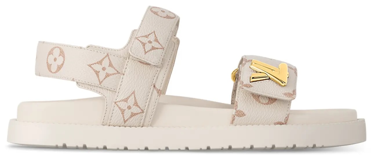 Dép Louis Vuitton LV Sunset Flat Comfort Sandals 'Beige' 1ACL9S — kich-thuoc: 36