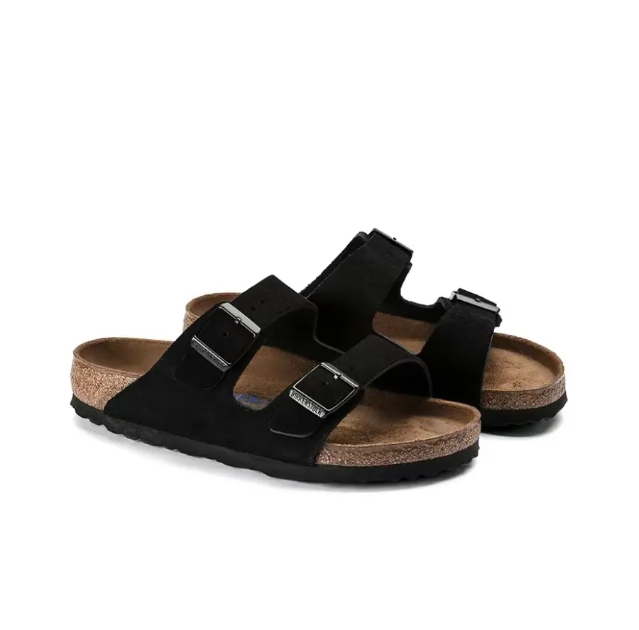 Dép Birkenstock Arizona Suede 'Black' 951321 — ảnh 2