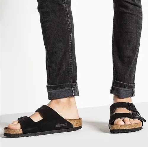 Dép Birkenstock Arizona Suede 'Black' 951321 — ảnh 5