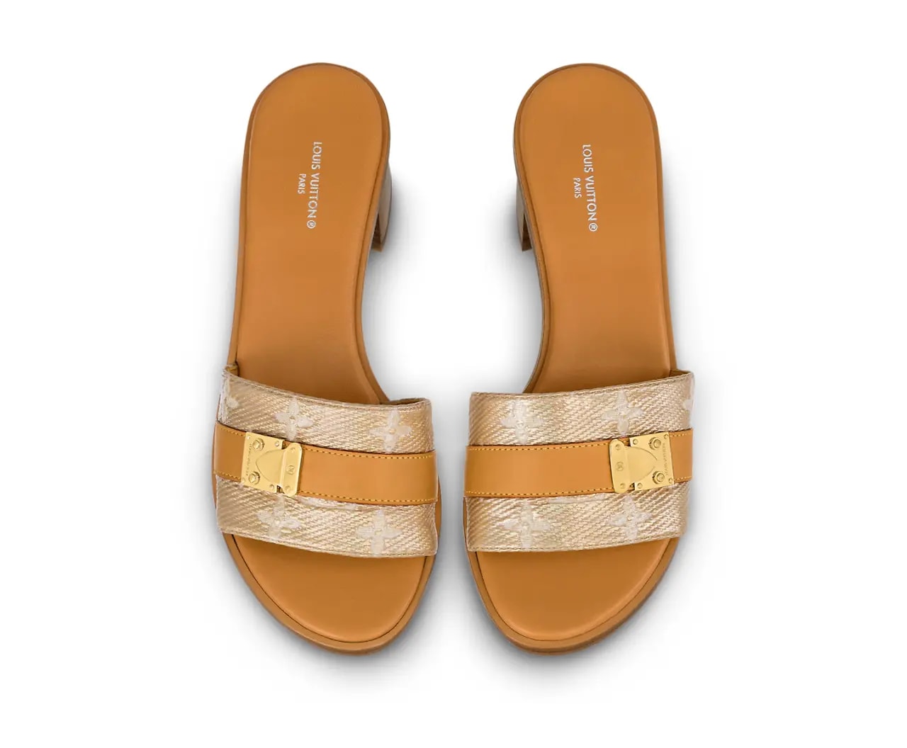 Dép Louis Vuitton Lock It Mules 'Gold' 1ABVE8 — ảnh 2
