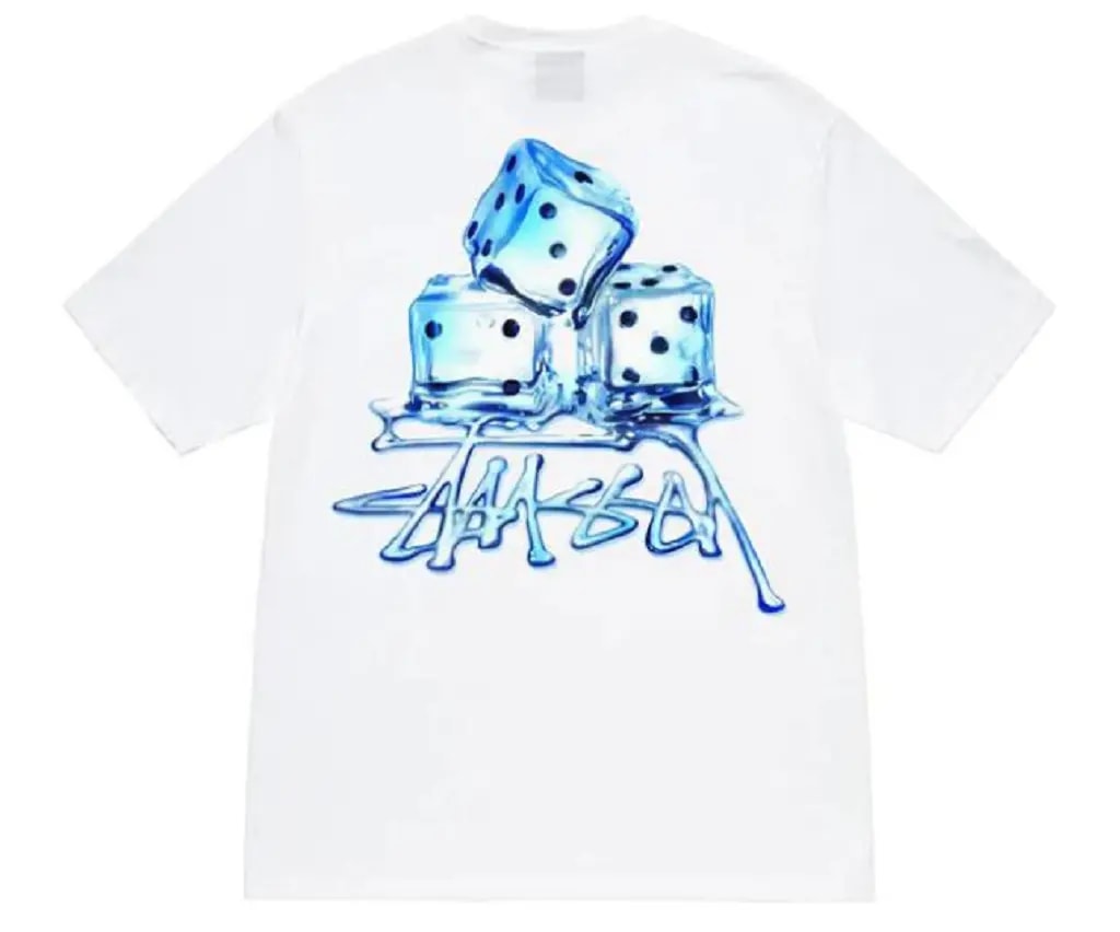 Áo Stussy Melted Tee 'White' — kich-thuoc: L