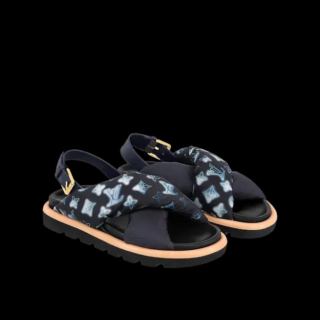 Dép Louis Vuitton Pool Pillow Flat Comfort Sandals 'Navy Blue' 1A9PP2 — ảnh 4