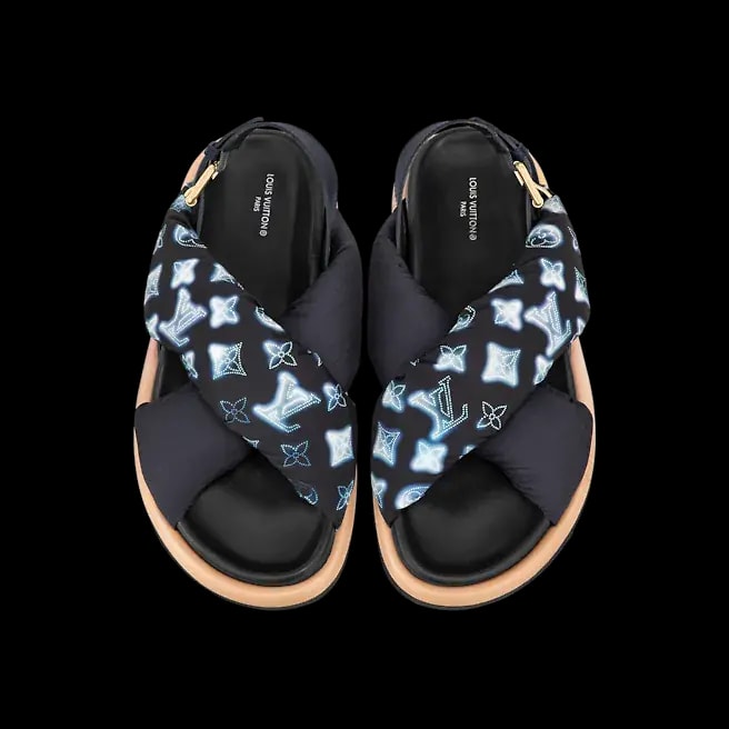 Dép Louis Vuitton Pool Pillow Flat Comfort Sandals 'Navy Blue' 1A9PP2 — ảnh 2