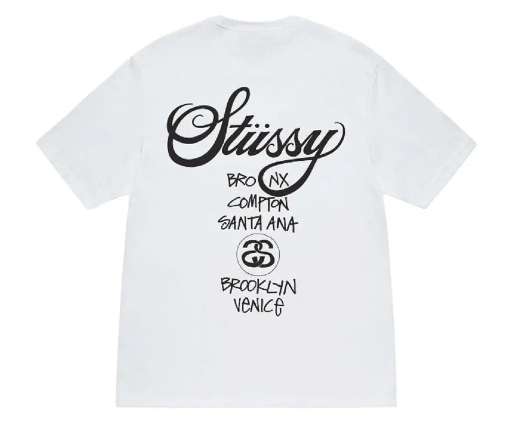Áo Stussy World Tour Tee 'White' — kich-thuoc: L
