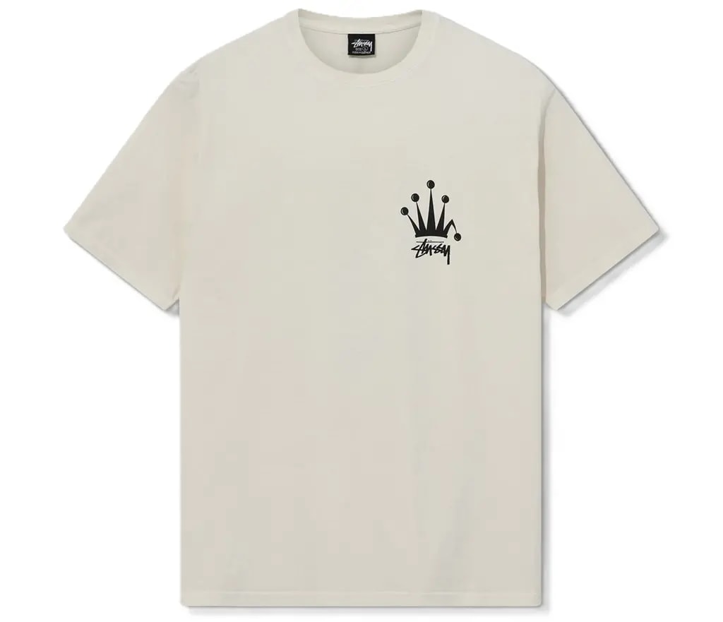 Áo Stussy Regal Crown Pigment Dyed Tee 'White' — kich-thuoc: L