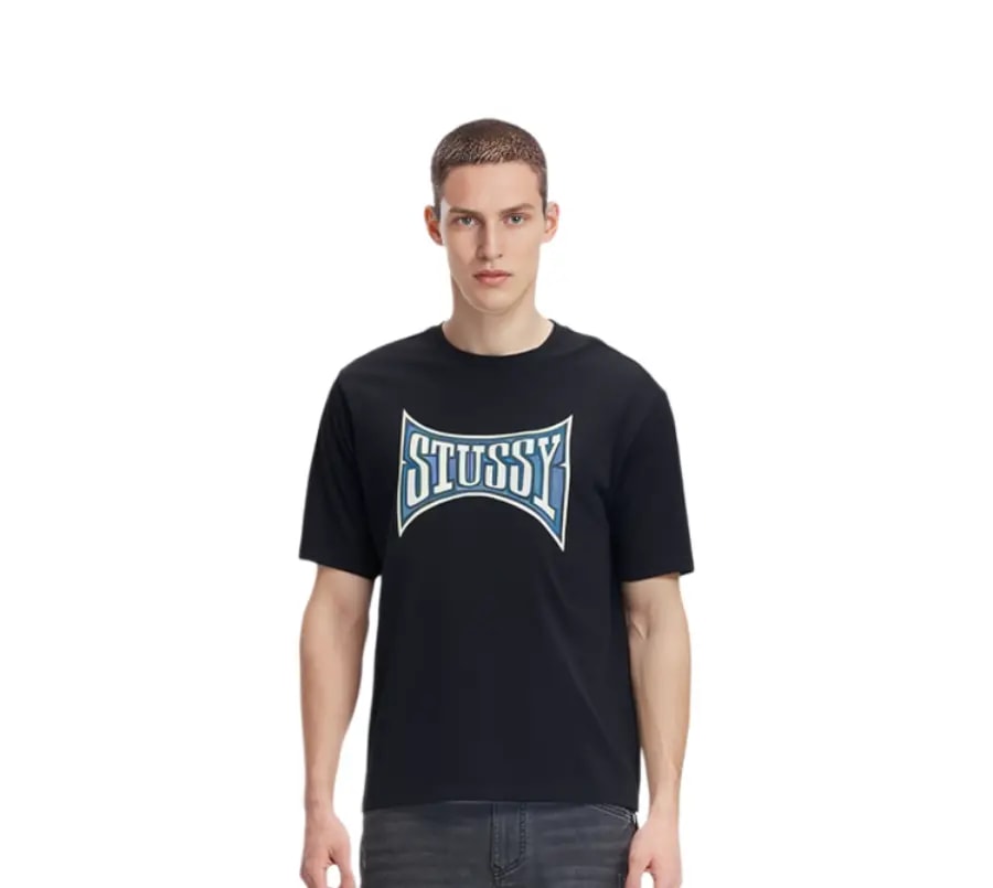 Áo Stussy Champion Pigment Dyed Tee 'Black' — ảnh 2