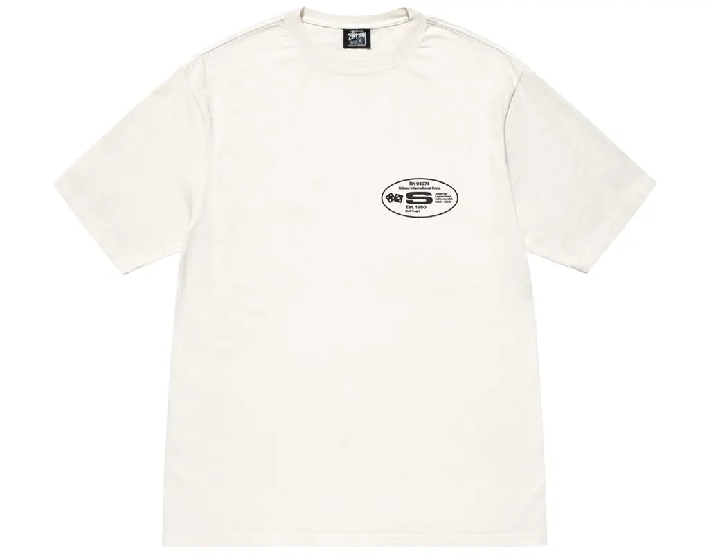 Áo Stussy Oval Corp Pigment Dyed Tee 'White' — kich-thuoc: L