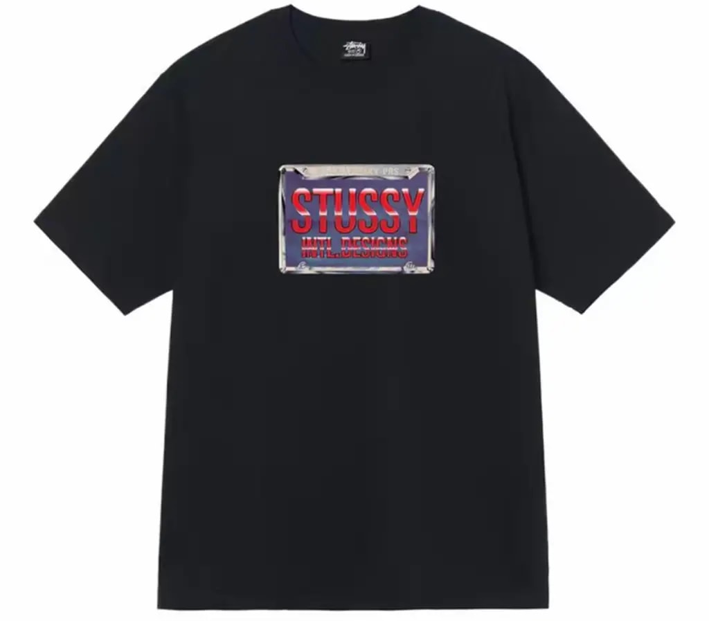 Áo Stussy Plates Tee 'Black' — kich-thuoc: L