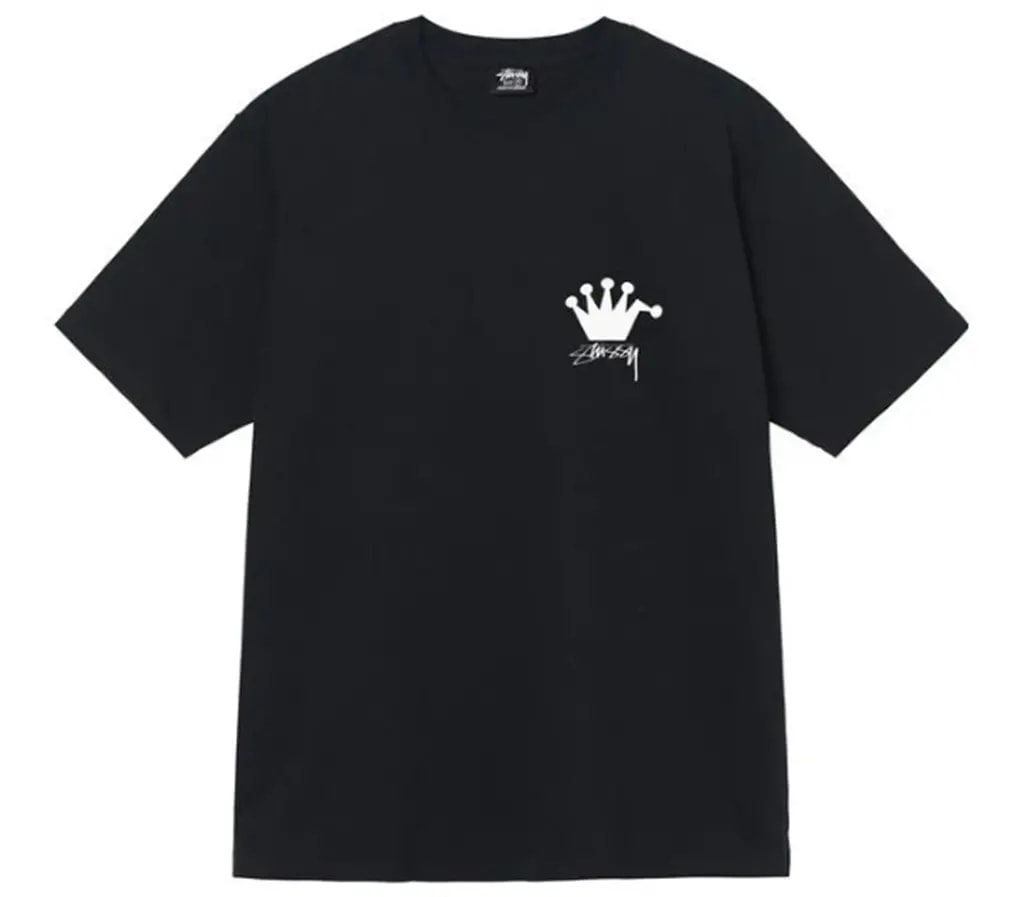 Áo Stussy SS22 Crown Tee 'Black' — kich-thuoc: L