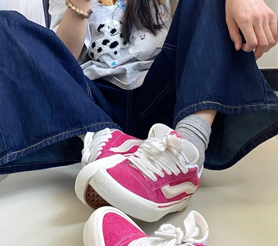 Giày Vans Knu Skool Retro 'Pink True White' VN0009QCBJ1 — ảnh 5