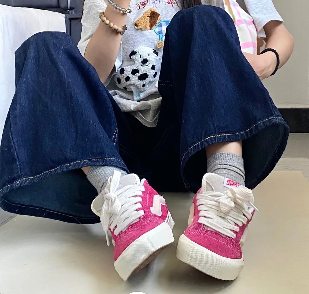 Giày Vans Knu Skool Retro 'Pink True White' VN0009QCBJ1 — ảnh 4