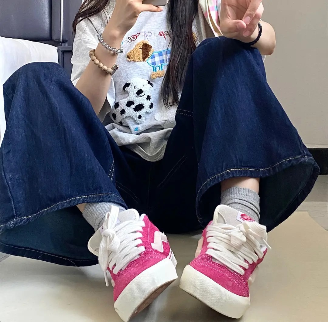 Giày Vans Knu Skool Retro 'Pink True White' VN0009QCBJ1 — ảnh 3