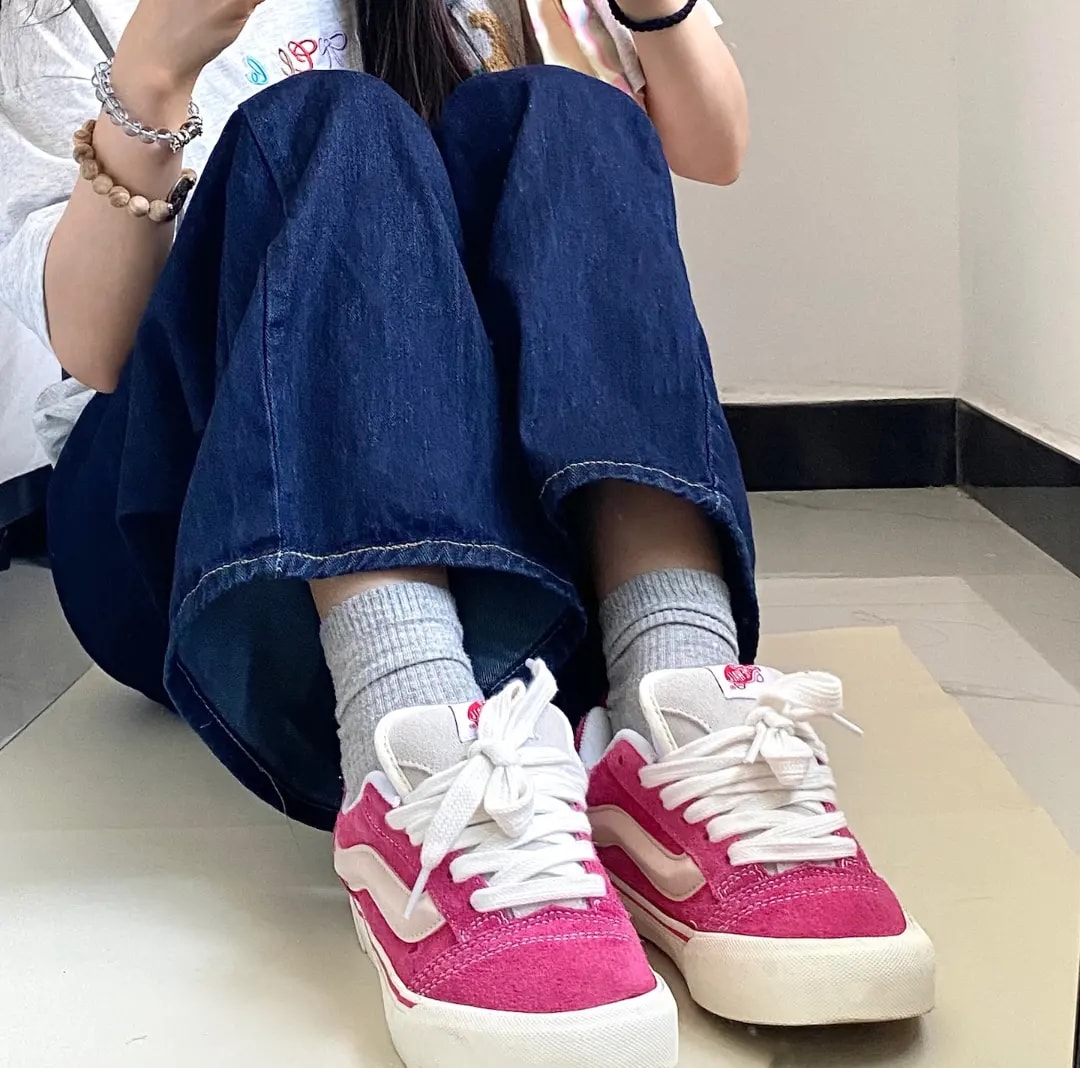 Giày Vans Knu Skool Retro 'Pink True White' VN0009QCBJ1 — ảnh 2