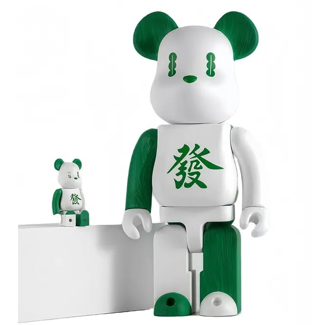 Mô Hình Bearbrick Chengdu Mahjong 'Green White' — ảnh 2