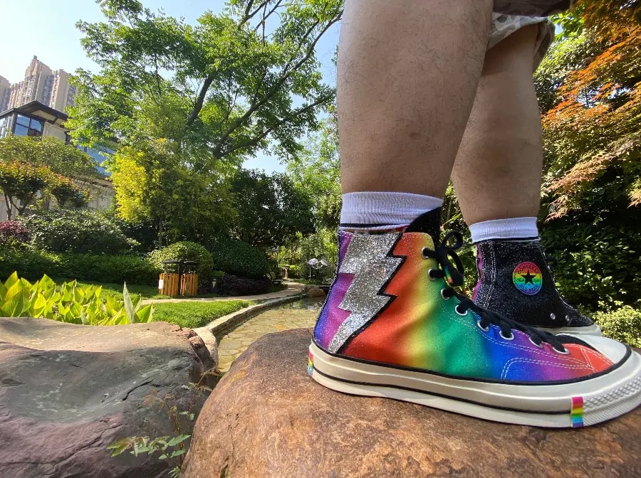 Giày Converse Chuck 70 Hi 'Black Rainbow' 165713C — ảnh 4