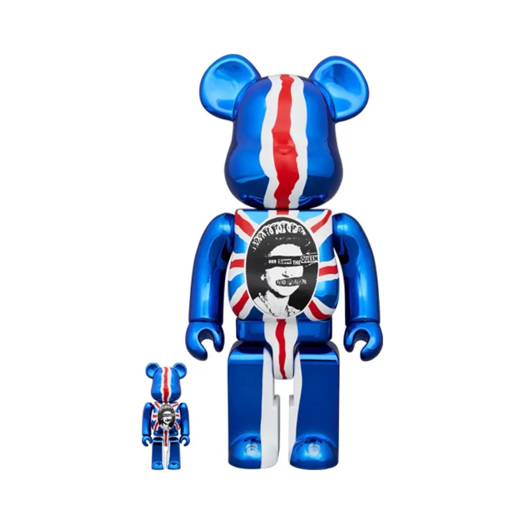 Mô Hình Bearbrick x Sex Pistols God Save The Queen — kich-thuoc: 100% + 400%