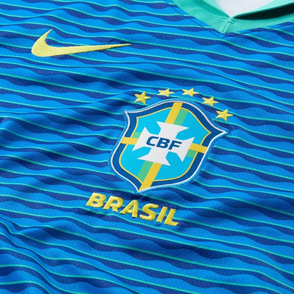Áo Nike Brazil CBF 2024 Away Jersey 'Blue' FJ4283-458 — ảnh 3