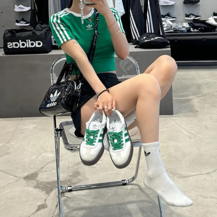 Giày Adidas Sambae 'White Green Gum' IE9105 — ảnh 3