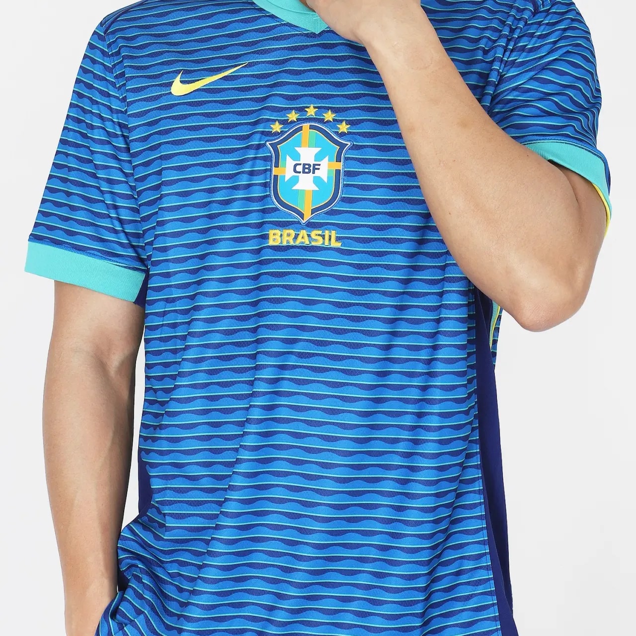 Áo Nike Brazil CBF 2024 Away Jersey 'Blue' FJ4283-458 — ảnh 2