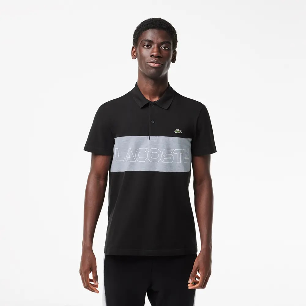 Áo Lacoste Stretch Piqué Colorblock 'Black' PH1470-51-SNP — ảnh 3