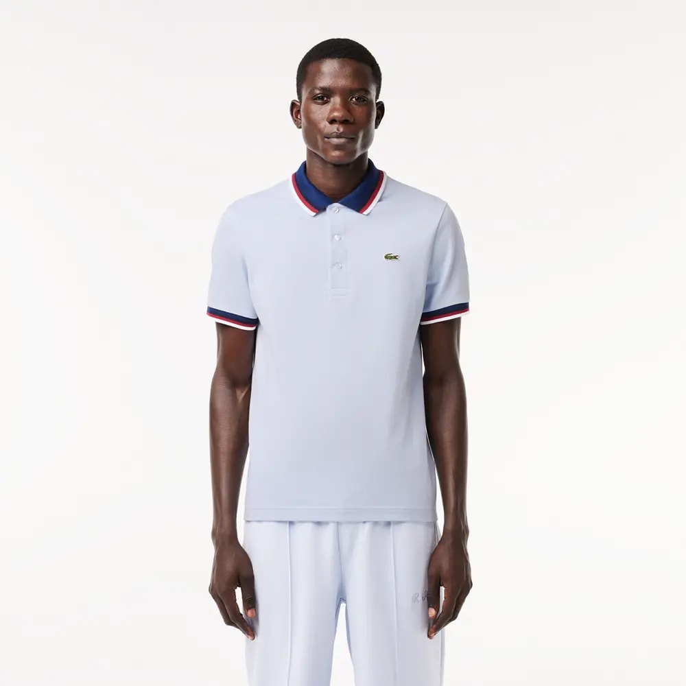 Áo Lacoste Regular Fit Contrast Collar Polo 'White Blue' PH3461-51-J2G — ảnh 3
