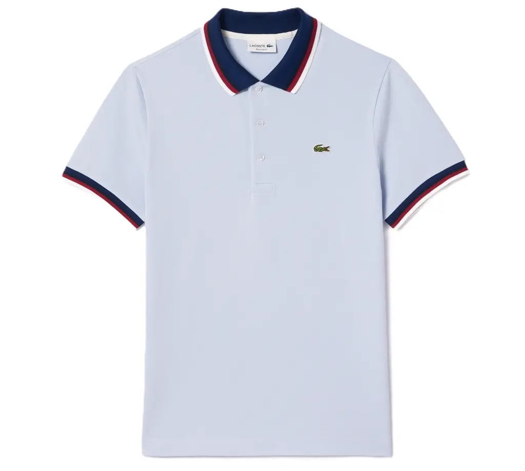 Áo Lacoste Regular Fit Contrast Collar Polo 'White Blue' PH3461-51-J2G — kich-thuoc: L