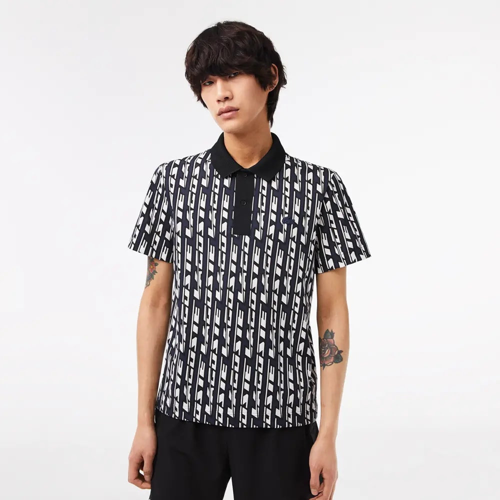 Áo Lacoste Two Tone Printed Movement Polo 'Blue White' PH5655-51-ANY — ảnh 3