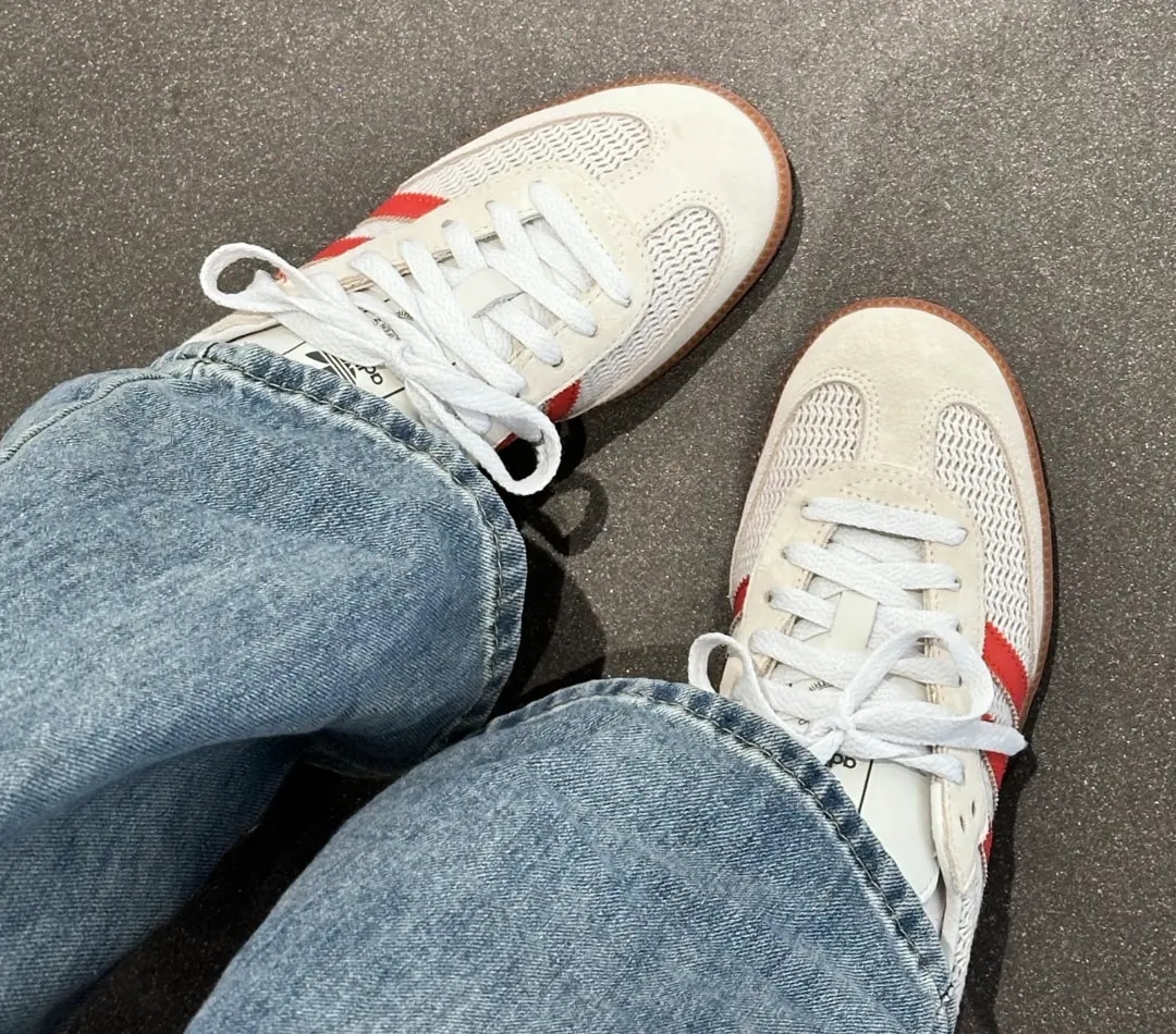 Giày Adidas Samba OG 'Crystal White Preloved Red' IG1380 — ảnh 5