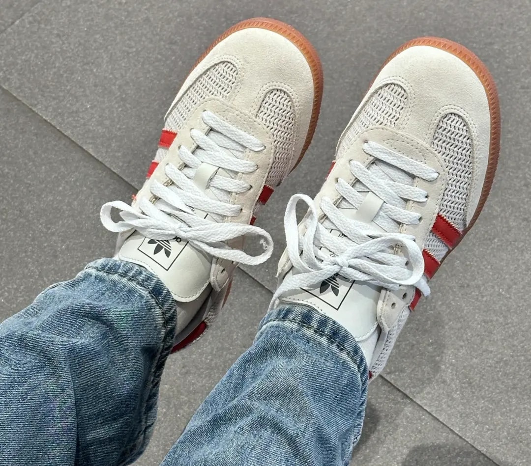 Giày Adidas Samba OG 'Crystal White Preloved Red' IG1380 — ảnh 4