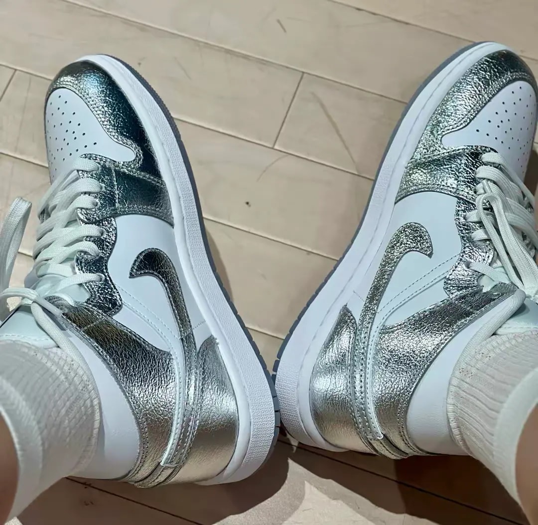 Giày Nike Air Jordan 1 Mid SE 'Metallic Silver' FN5031-100 — ảnh 5