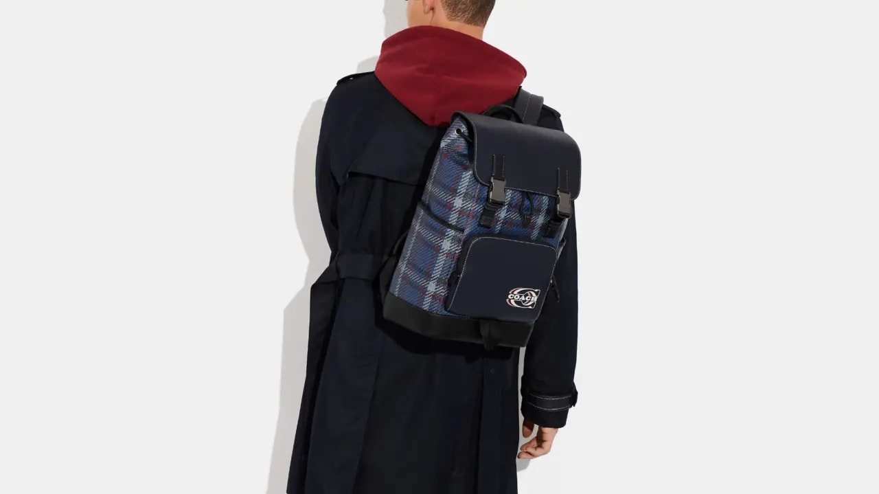 Balo Coach Track Plaid Stamp 'Midnight Navy' CH102-QBNI9 — ảnh 3