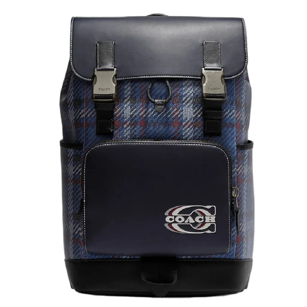 Balo Coach Track Plaid Stamp 'Midnight Navy' CH102-QBNI9