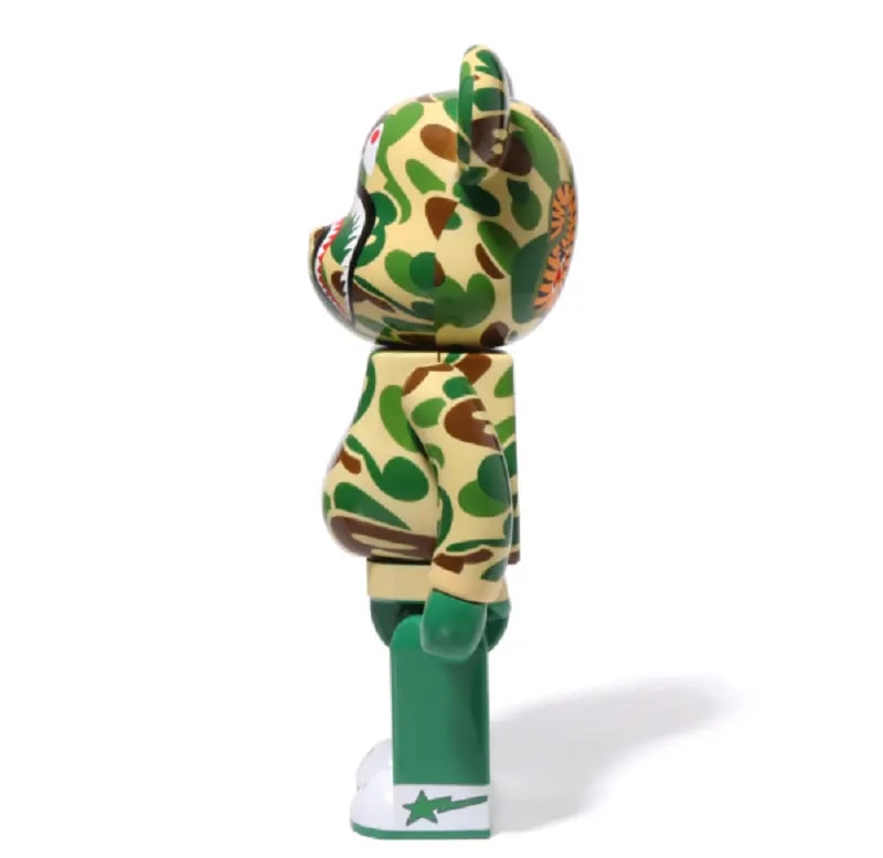Mô Hình Bearbrick x BAPE Baby Milo(R) Camo Shark 'Green' — ảnh 2