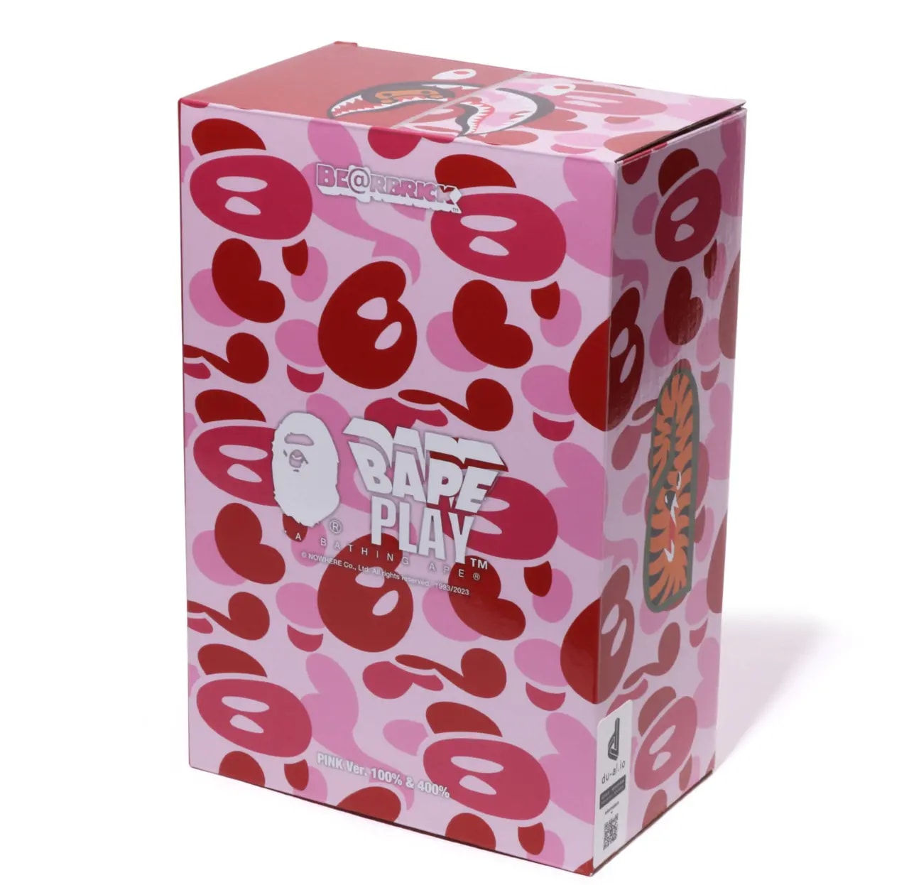 Mô Hình Bearbrick x BAPE Baby Milo(R) Camo Shark 'Pink' — ảnh 2