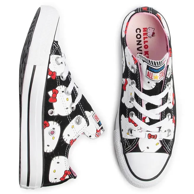 Giày Converse Chuck Taylor All Star Ox x Hello Kitty 'Black' 162947C — ảnh 3