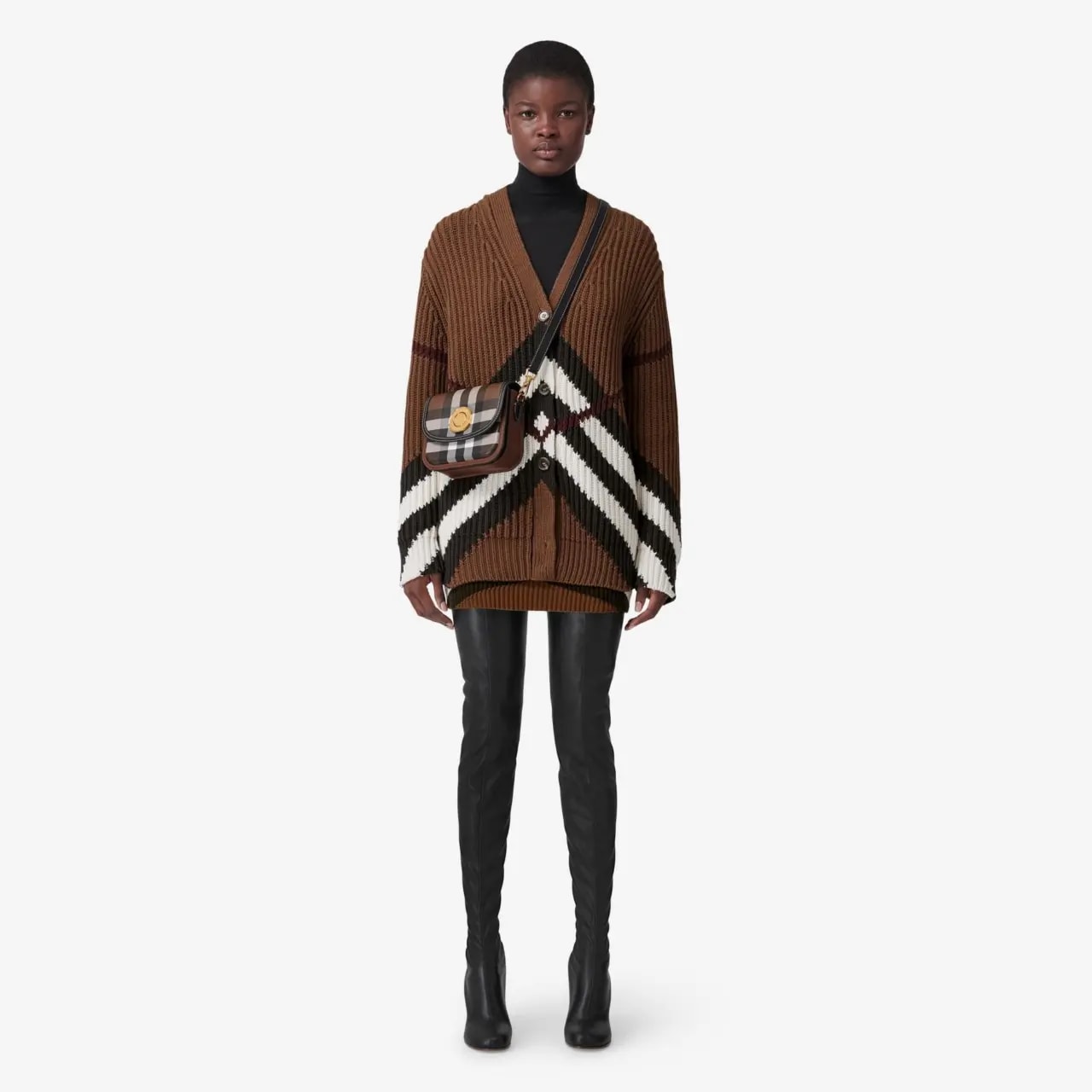 Túi Burberry Check Small Elizabeth 'Dark Brown' 80557811 — ảnh 2