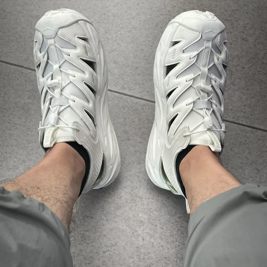 Dép Hoka Hopara Sandal 'Triple White' 1123112-WHWH — ảnh 3