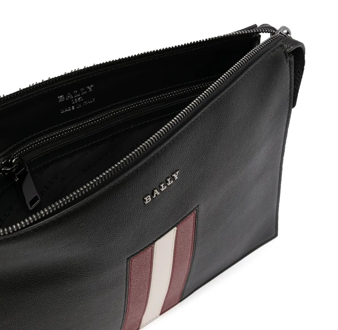 Túi Bally Striped Leather Pouch 'Black' 6236768 — ảnh 3