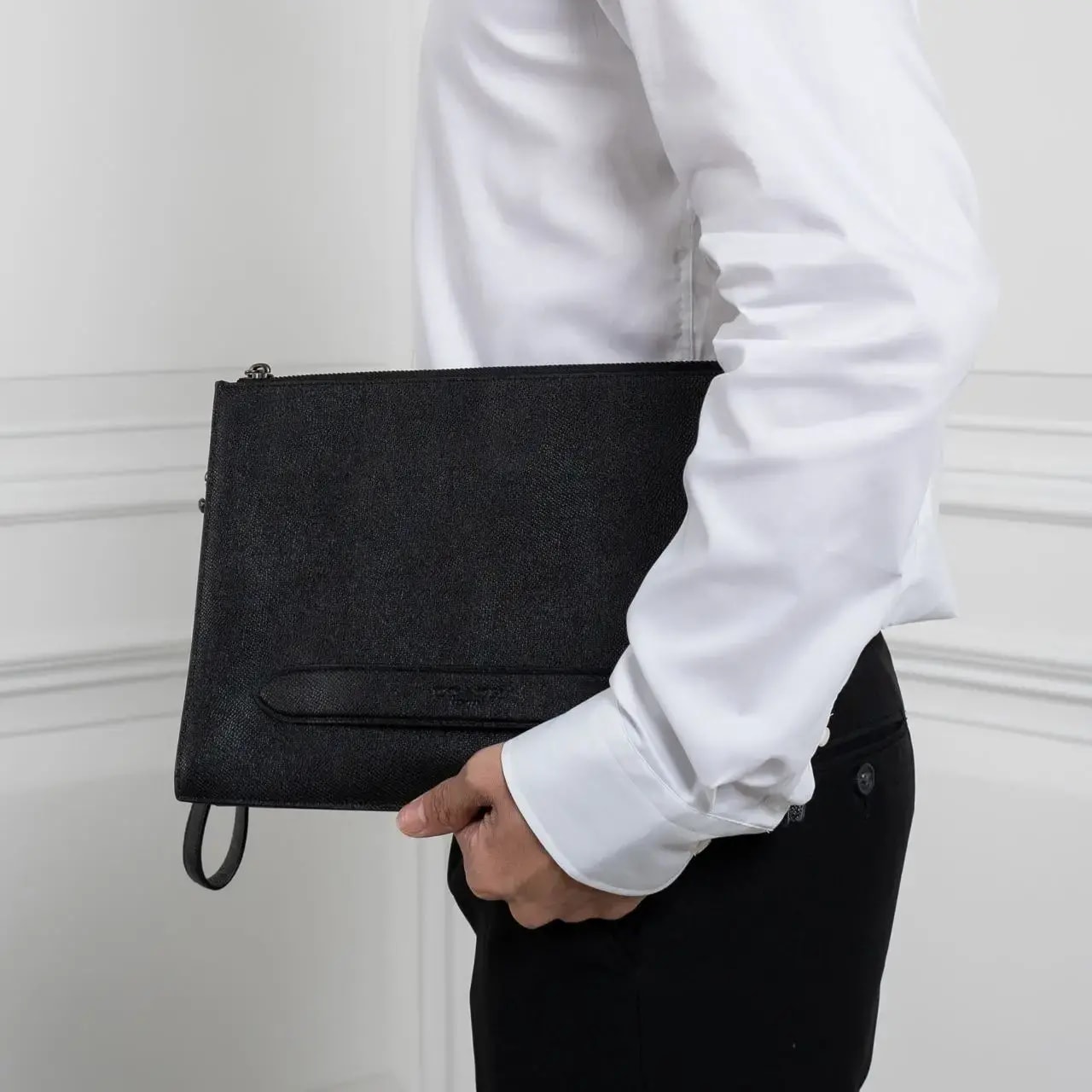 Túi Coach Leather Clutch Bag Crossgrain 'Black' 68154-QBBK — ảnh 2