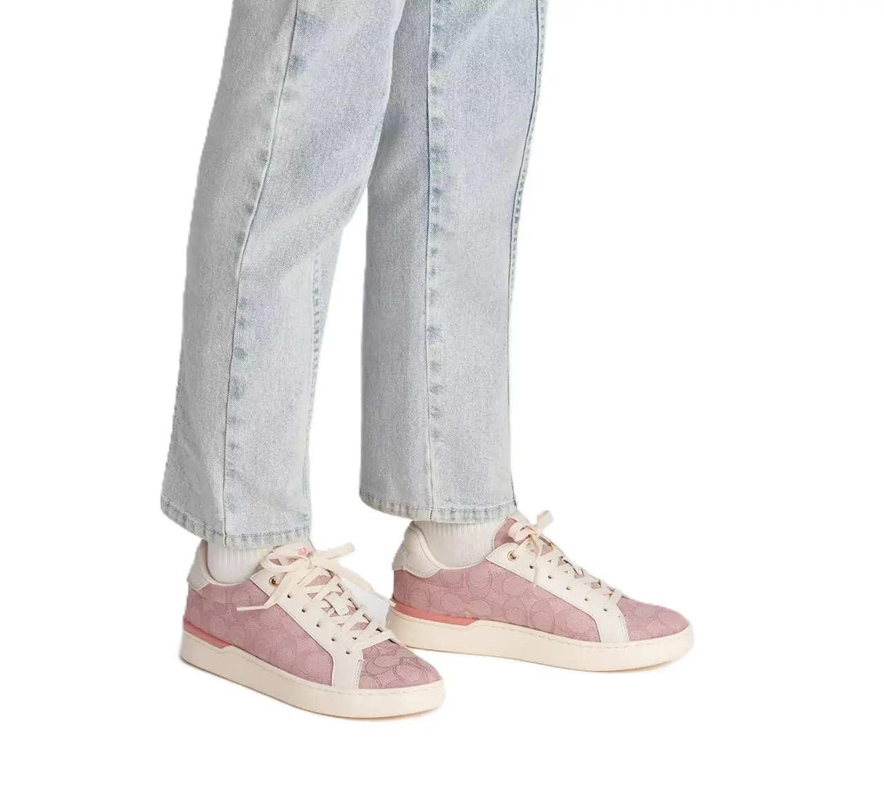 Giày Coach Clip Low Top In Signature Jacquard 'Pink' CG900-PIN — ảnh 2