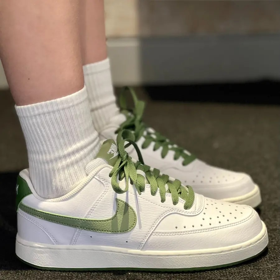 Giày Nike Court Vision Low 'White Oil Green' FJ5480-100 — ảnh 2