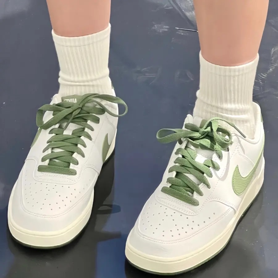 Giày Nike Court Vision Low 'White Oil Green' FJ5480-100 — ảnh 3