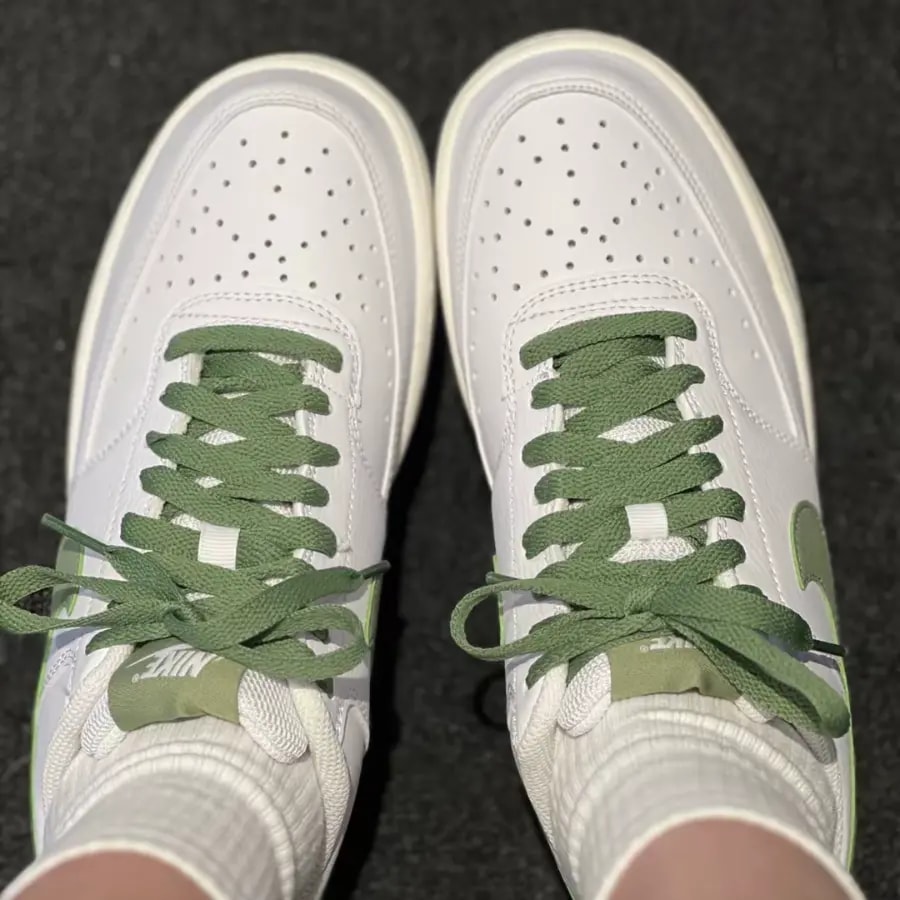 Giày Nike Court Vision Low 'White Oil Green' FJ5480-100 — ảnh 4
