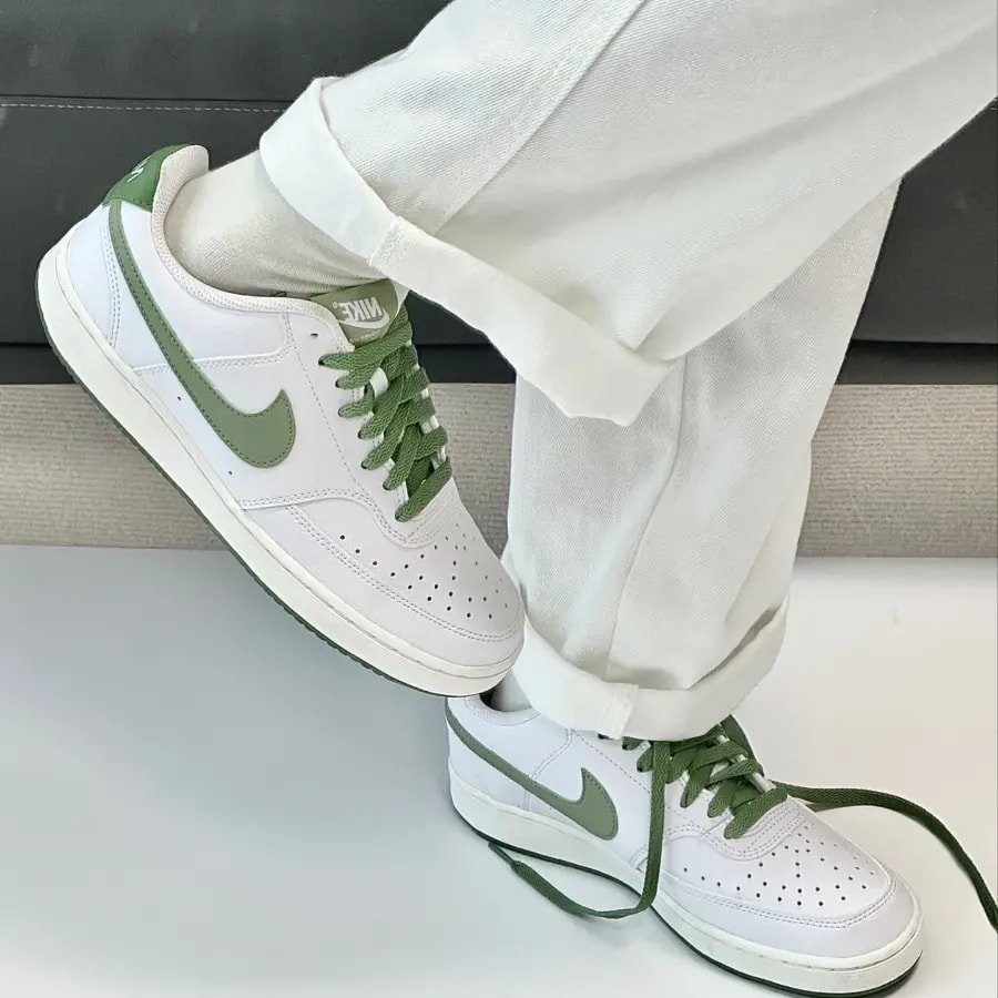 Giày Nike Court Vision Low 'White Oil Green' FJ5480-100 — ảnh 5