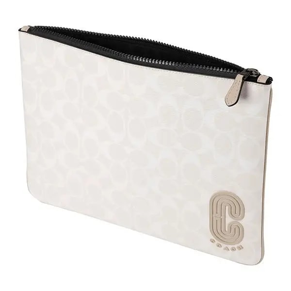 Túi Coach Large Pouch In Signature Canvas With Coach Patch 1314-QBR14 — ảnh 2
