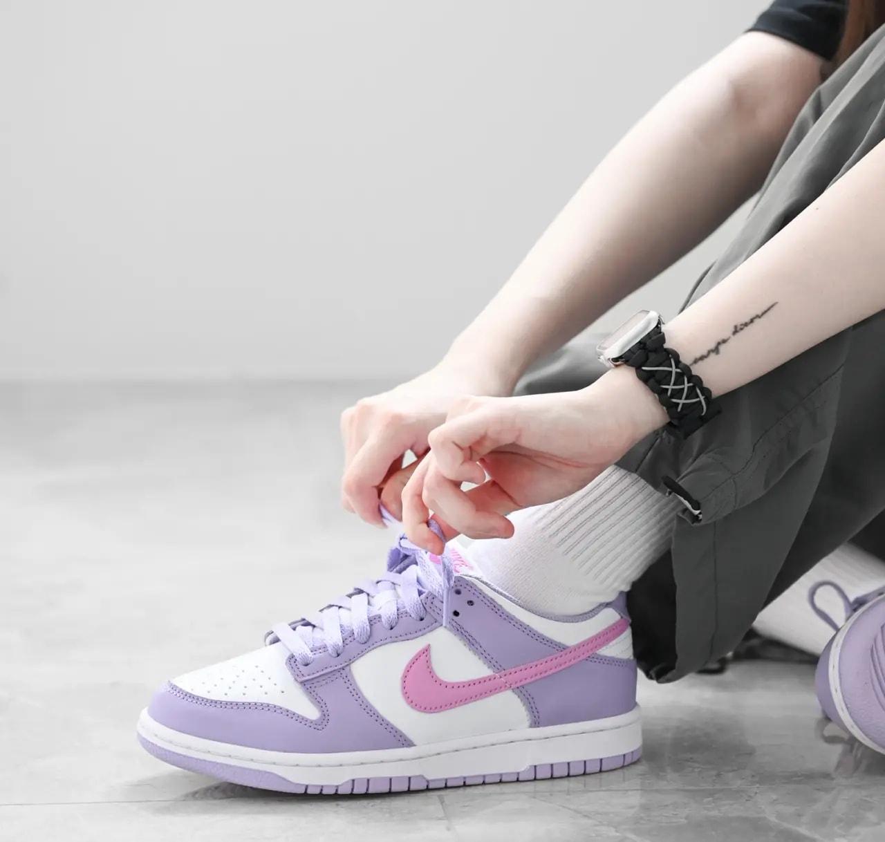 Giày Nike Dunk Low GS 'Lilac Bloom Pink' HQ1185-161 — ảnh 2
